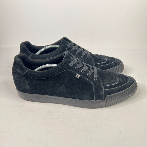 TUK Suede Leather Pointed Bumper Shoes Creepers Goth Black Mens 13 - Picture 2 of 9